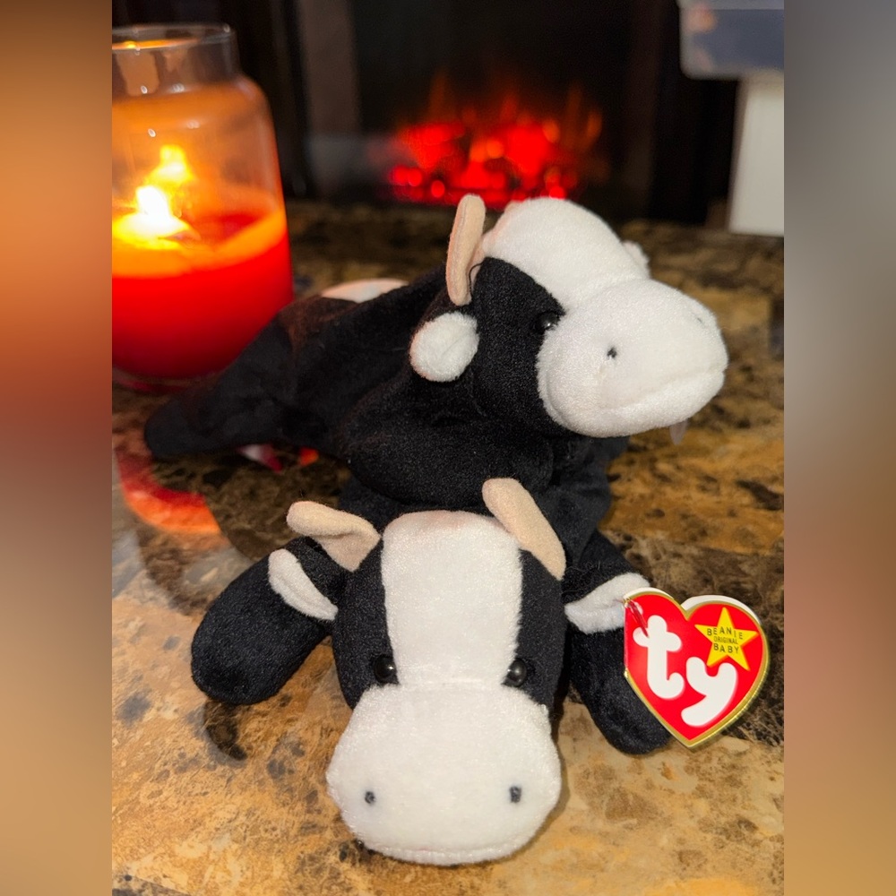 🐄🖤 TY Beanie Babies “Daisy” Cow Duo • Style 4006 • 1994 • Lot of 2 🐄🤍